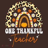 One Thankful Teacher Thanksgiving Fall Autumn Groovy Leopard Baby Bodysuit thumb 2