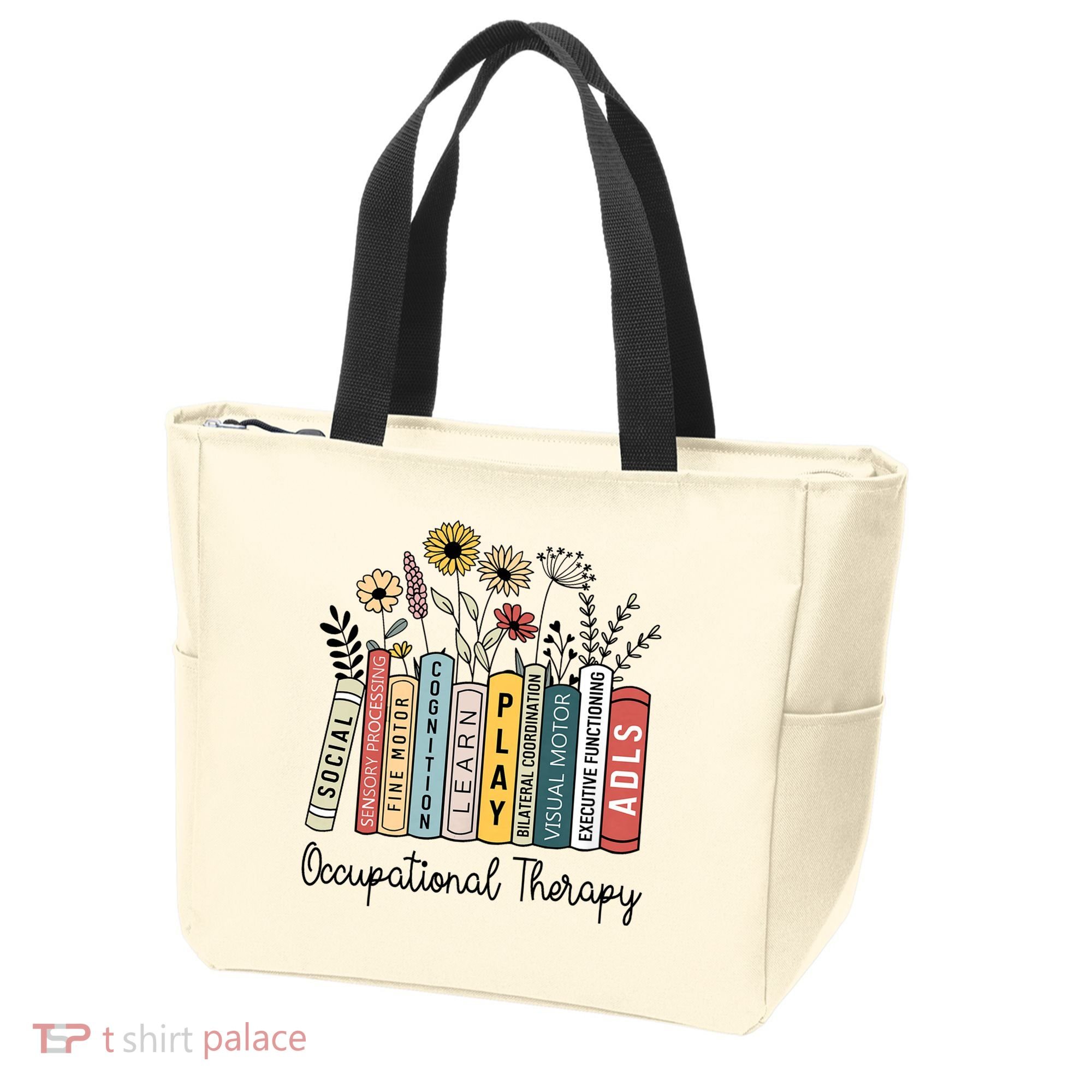 Occupational Therapy Wildflower Book Ot Therapist Assistant Tote Bag