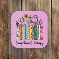 Occupational Therapy Wildflower Book Ot Therapist Assistant Coaster thumb 0