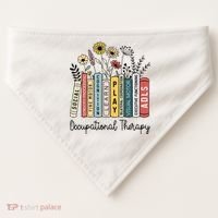 Occupational Therapy Wildflower Book Ot Therapist Assistant USA-Made Doggie Bandana thumb 0
