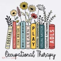 Occupational Therapy Wildflower Book Ot Therapist Assistant Bucket Hat thumb 4