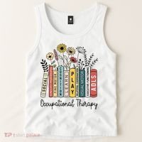 Occupational Therapy Wildflower Book Ot Therapist Assistant Tank Top thumb 2
