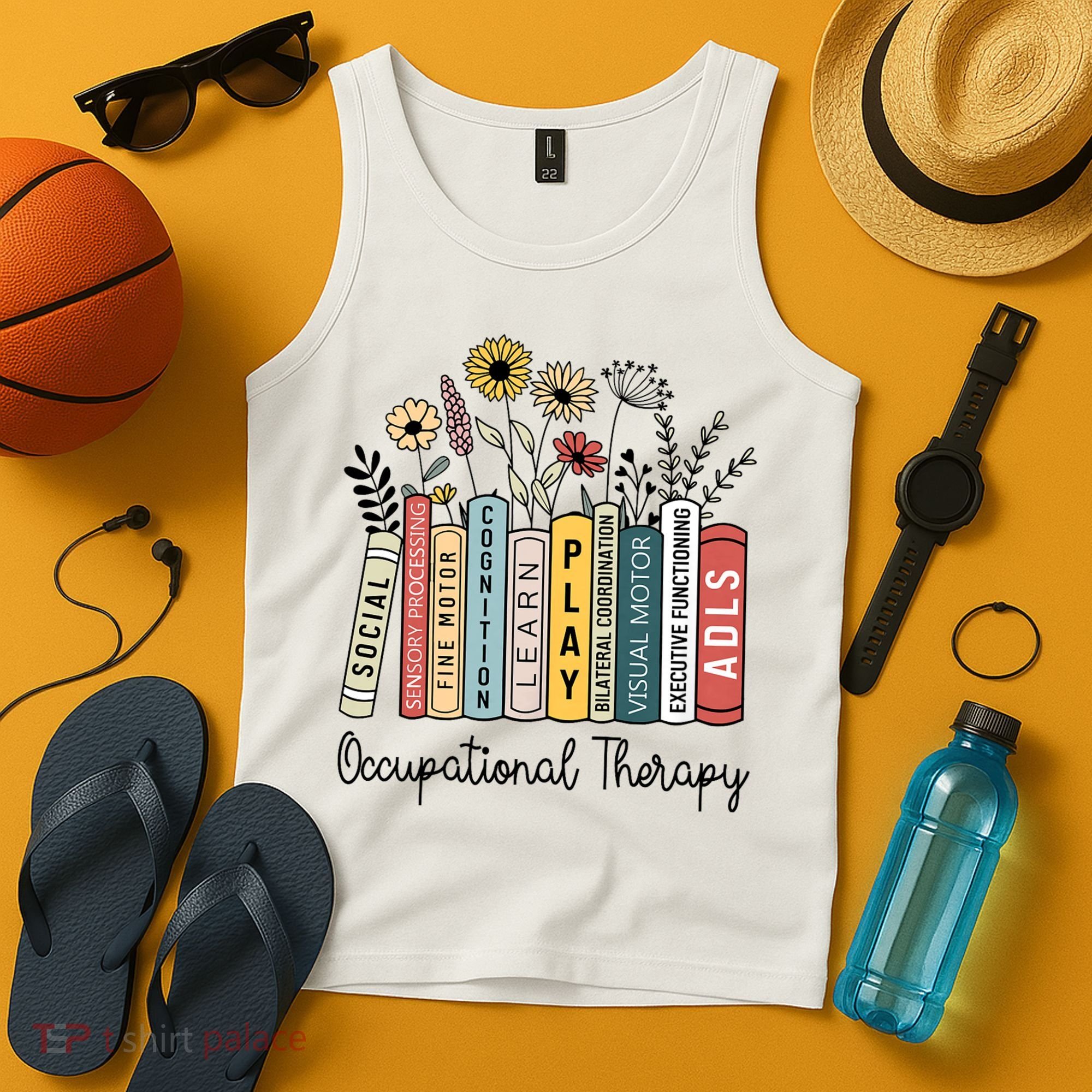 Occupational Therapy Wildflower Book Ot Therapist Assistant Tank Top