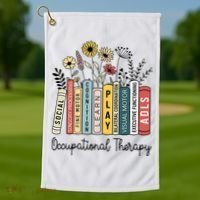 Occupational Therapy Wildflower Book Ot Therapist Assistant Golf Towel thumb 1