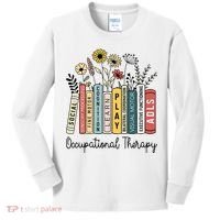 Occupational Therapy Wildflower Book Ot Therapist Assistant Kids Long Sleeve Shirt thumb 0