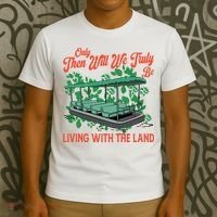 Only Then Will We Truly Be Living With Funny The Land Vintage Theme Park T-Shirt thumb 3