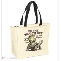On The Way To Get My Shit Togther Cowboy Frog Turtle Tote Bag thumb 2
