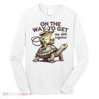 On The Way To Get My Shit Togther Cowboy Frog Turtle Long Sleeve Shirt thumb 0