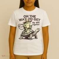 On The Way To Get My Shit Togther Cowboy Frog Turtle T-Shirt thumb 4