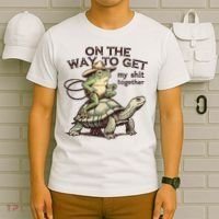 On The Way To Get My Shit Togther Cowboy Frog Turtle T-Shirt thumb 6