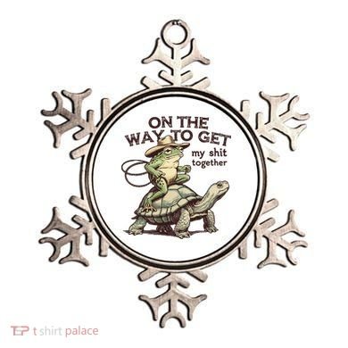 On The Way To Get My Shit Togther Cowboy Frog Turtle Ornament