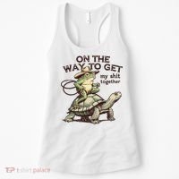 On The Way To Get My Shit Togther Cowboy Frog Turtle Women's Tank Top thumb 0