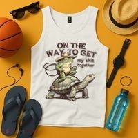 On The Way To Get My Shit Togther Cowboy Frog Turtle Tank Top thumb 4
