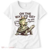 On The Way To Get My Shit Togther Cowboy Frog Turtle Women's T-Shirt thumb 0