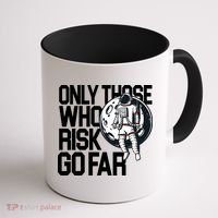 Only Those Who Risk Go Far Astronaut Coffee Mug thumb 1