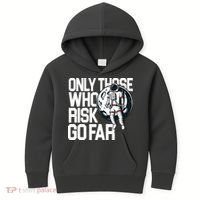 Only Those Who Risk Go Far Astronaut Kids Hoodie thumb 0