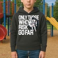 Only Those Who Risk Go Far Astronaut Kids Hoodie thumb 2
