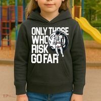 Only Those Who Risk Go Far Astronaut Kids Hoodie thumb 3