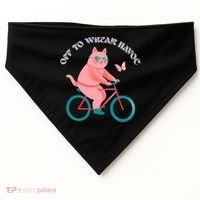 Off To Wreak Havoc Funny Cat USA-Made Doggie Bandana thumb 0