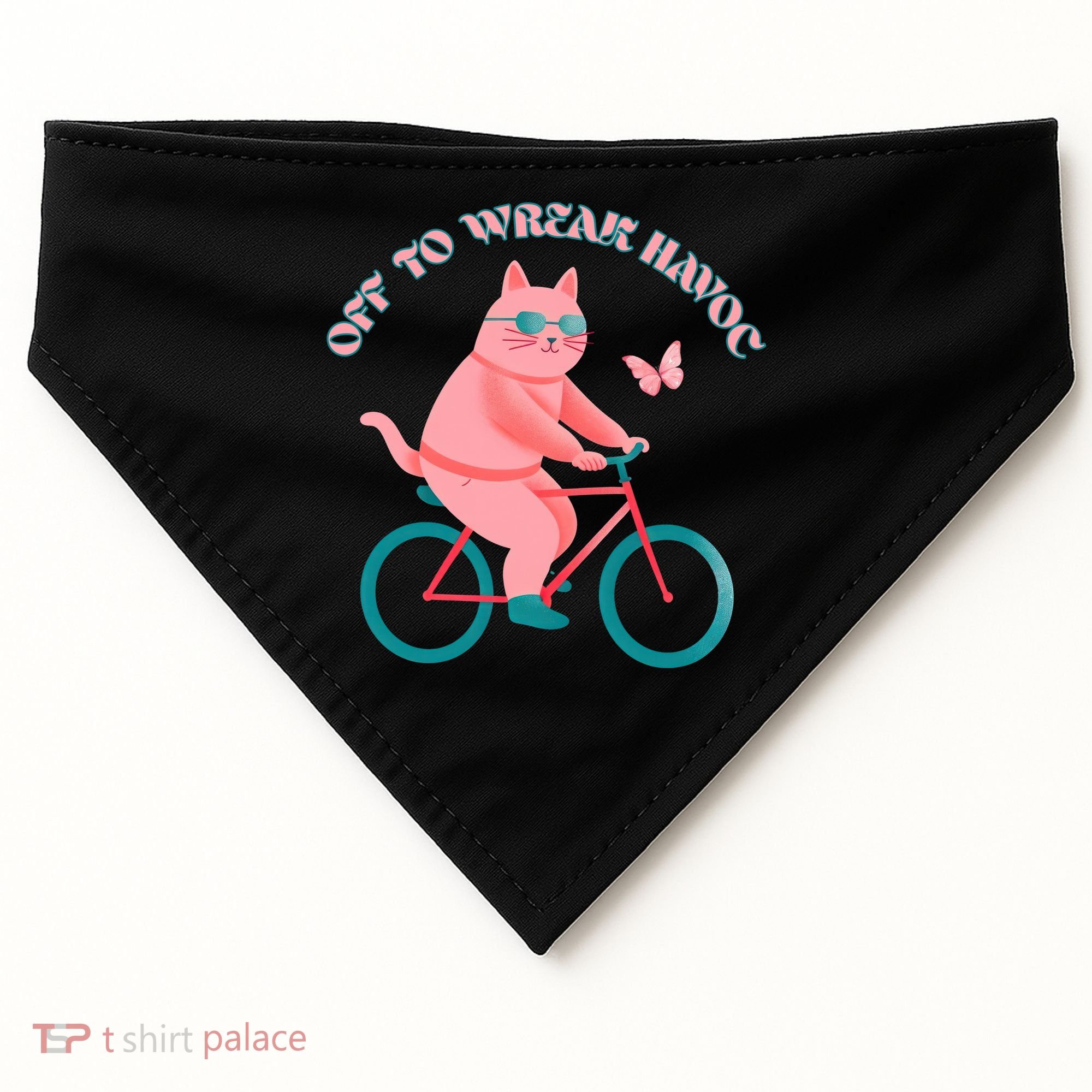 Off To Wreak Havoc Funny Cat USA-Made Doggie Bandana