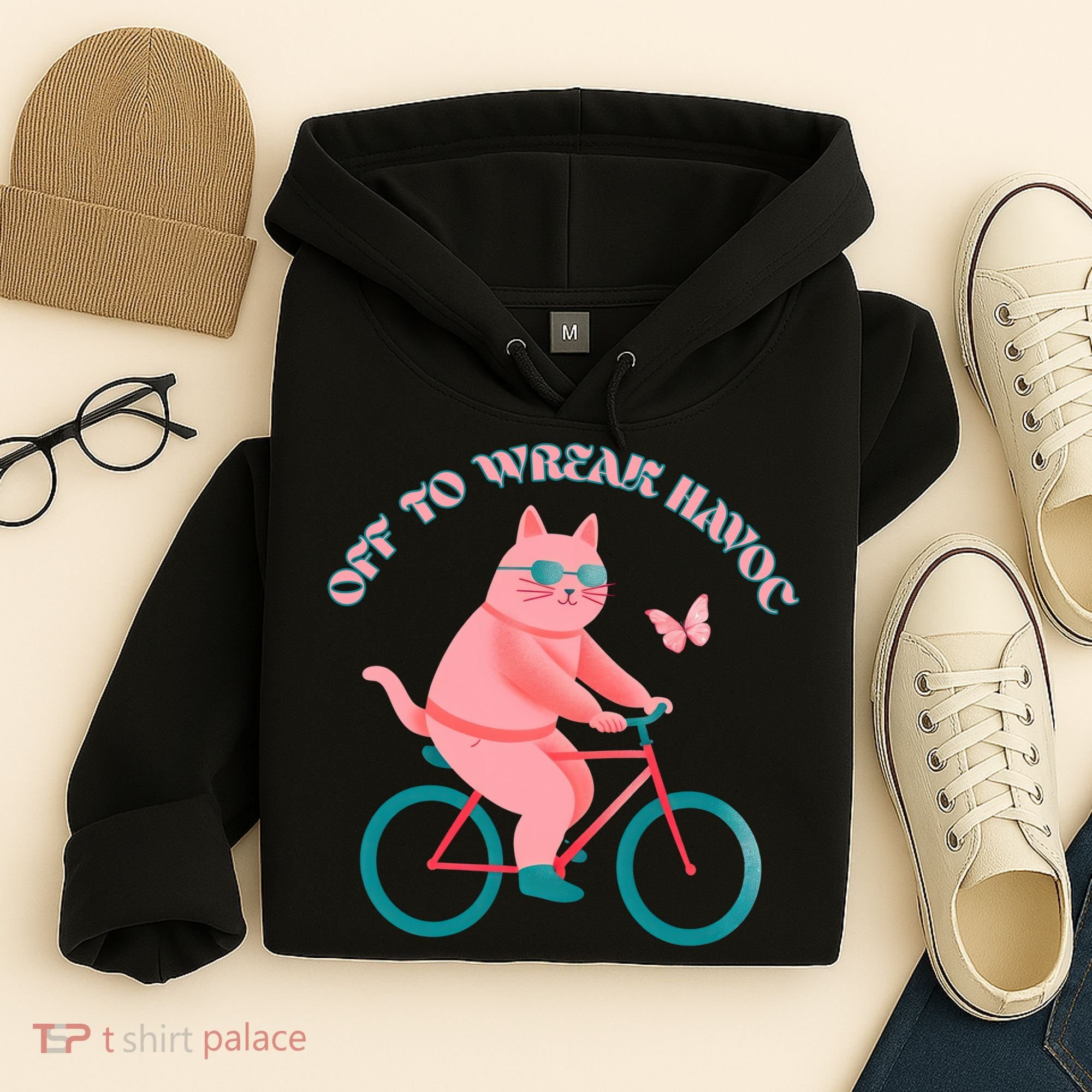 Off To Wreak Havoc Funny Cat Hoodie
