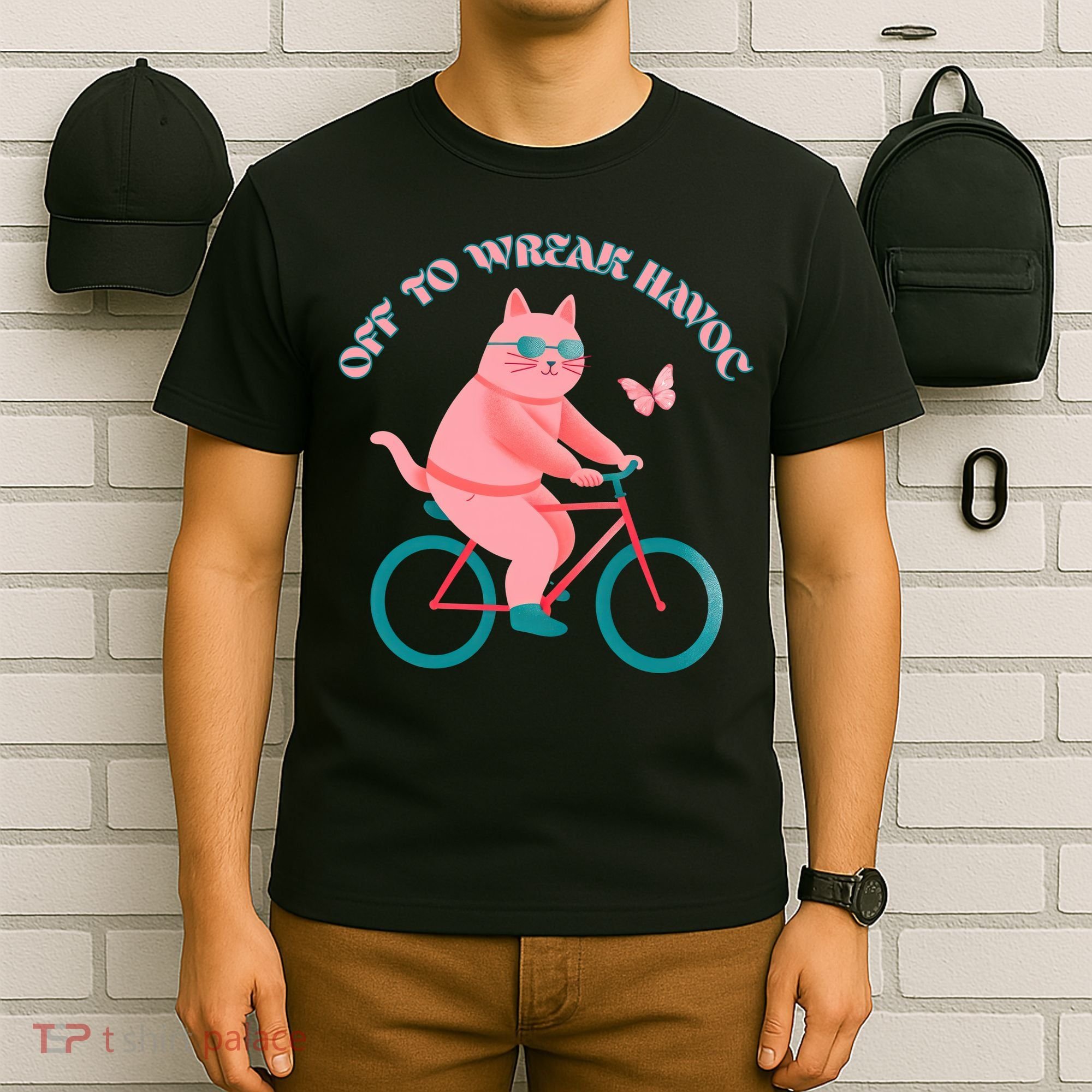 Off To Wreak Havoc Funny Cat T-Shirt