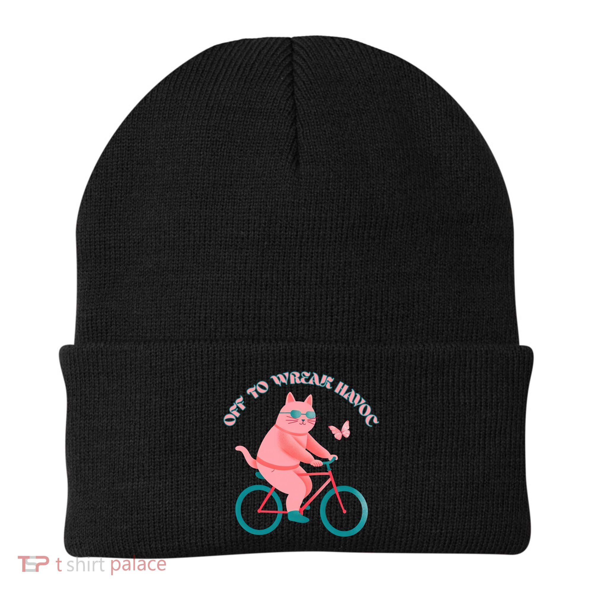 Off To Wreak Havoc Funny Cat Beanie