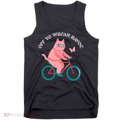 Off To Wreak Havoc Funny Cat Tank Top