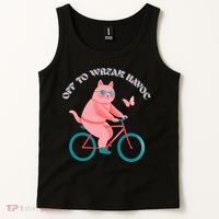 Off To Wreak Havoc Funny Cat Tank Top thumb 2