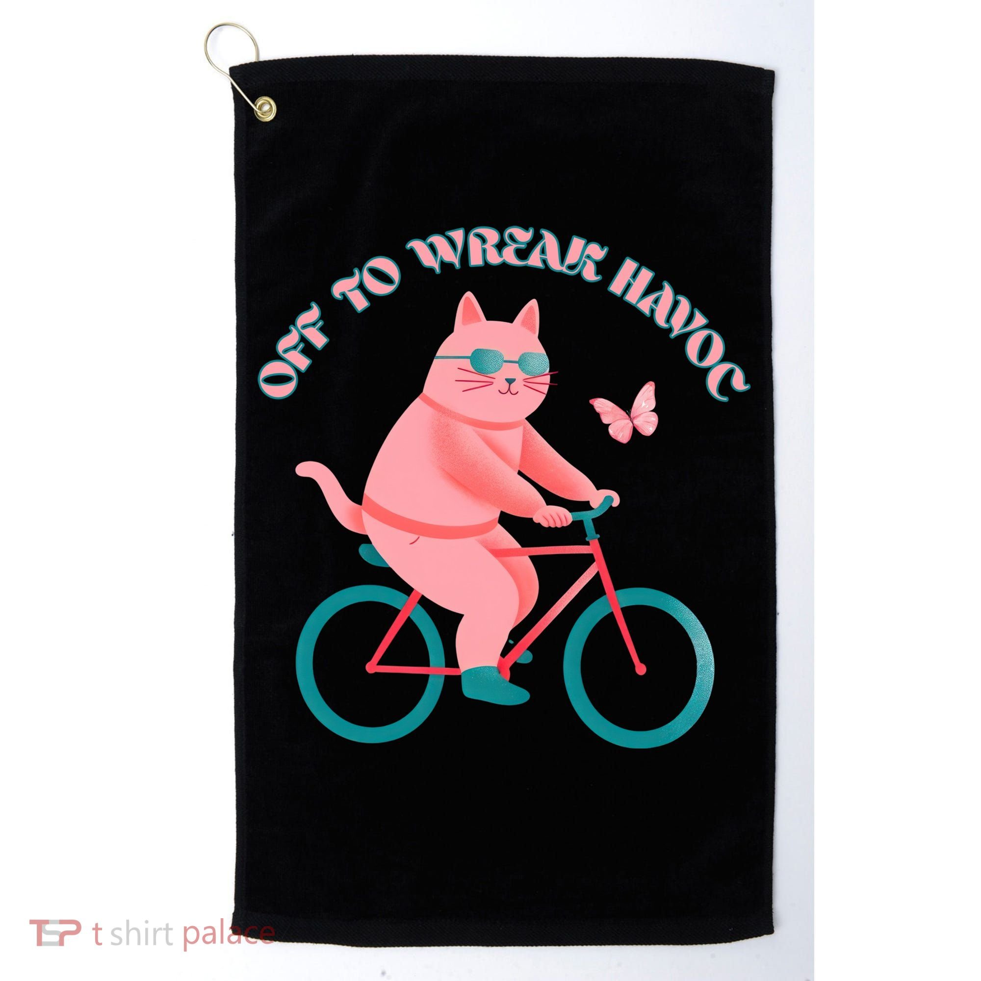 Off To Wreak Havoc Funny Cat Golf Towel