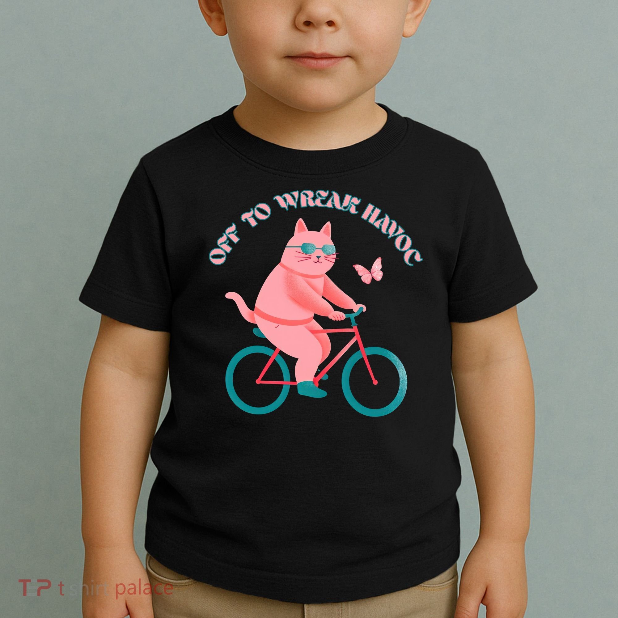 Off To Wreak Havoc Funny Cat Toddler T-Shirt