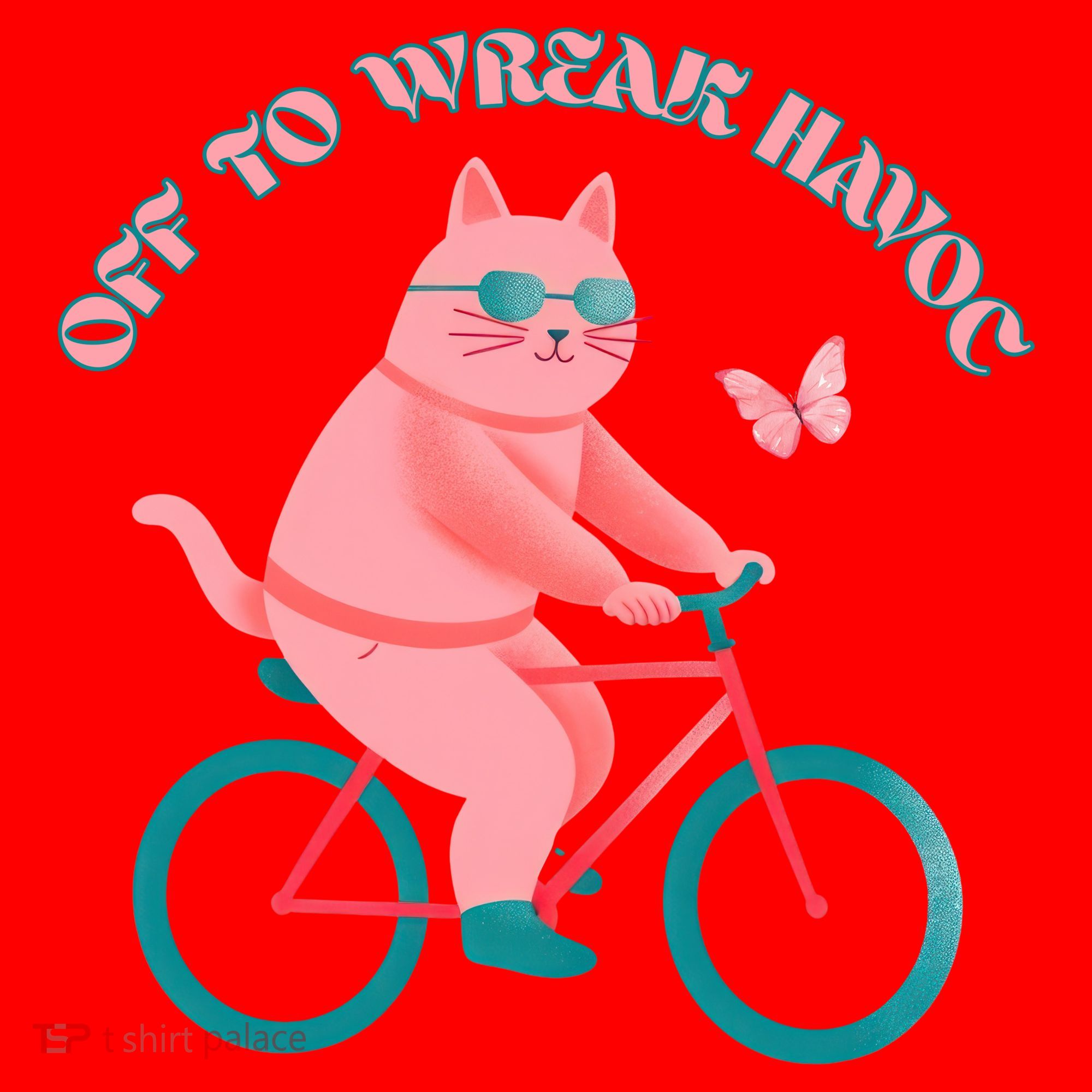 Off To Wreak Havoc Funny Cat Santa Hat