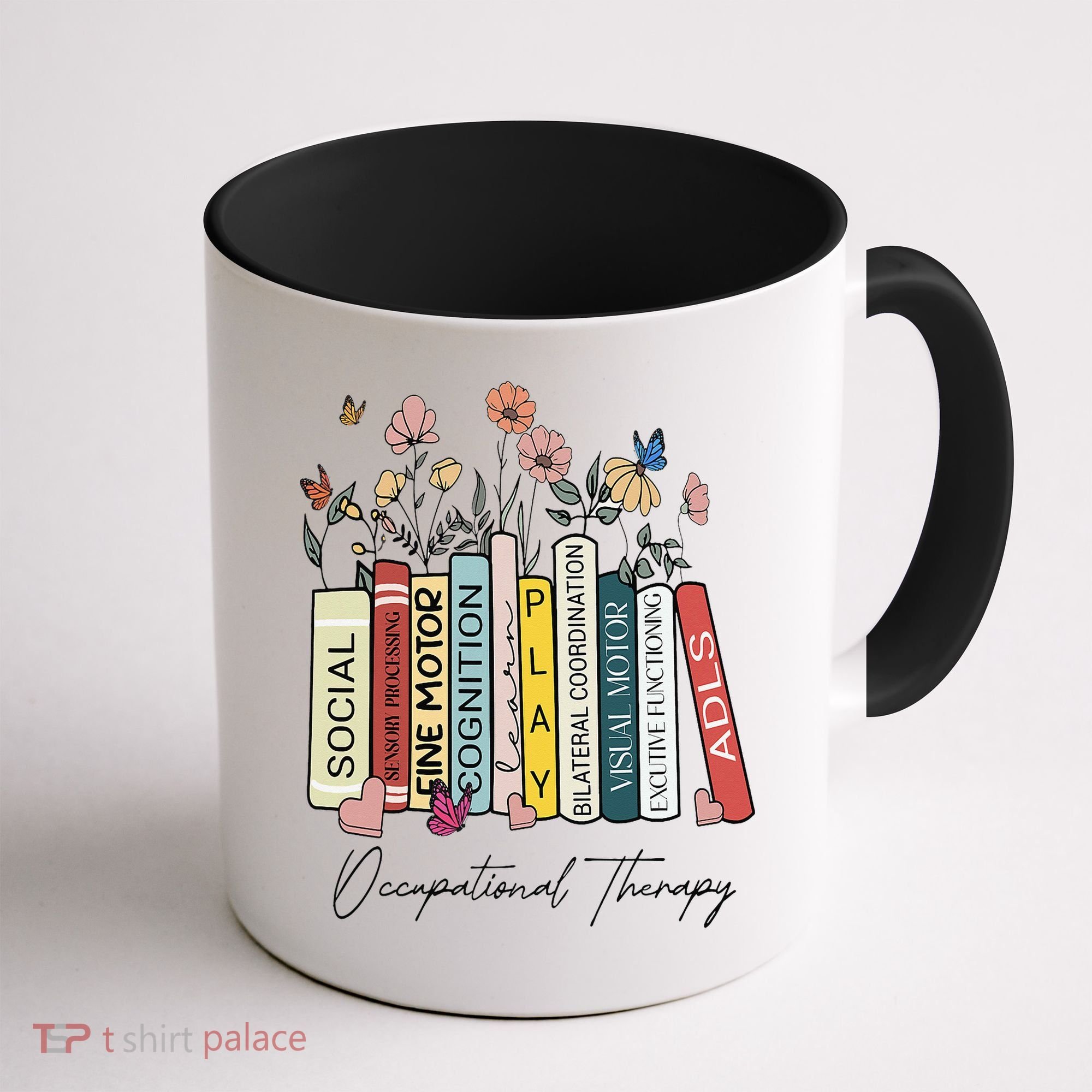 Occupational Therapy Wildflower Book OT Therapist Assistant Coffee Mug
