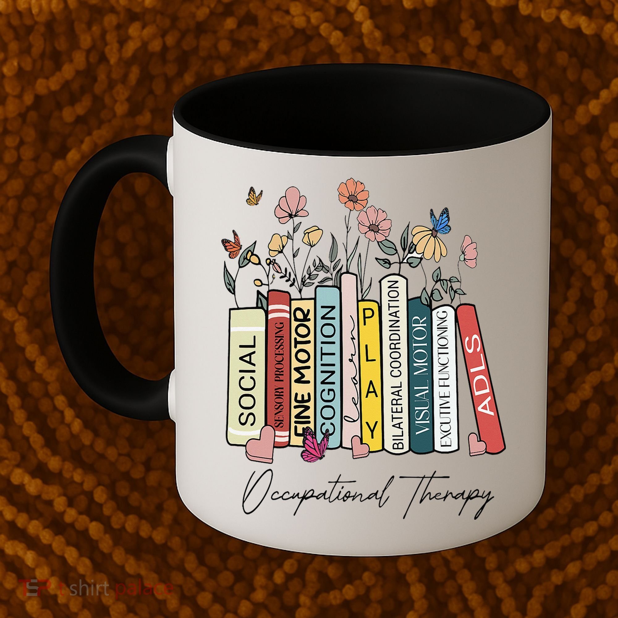 Occupational Therapy Wildflower Book OT Therapist Assistant Coffee Mug