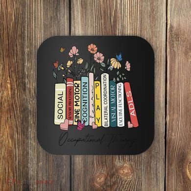 Occupational Therapy Wildflower Book OT Therapist Assistant Coaster