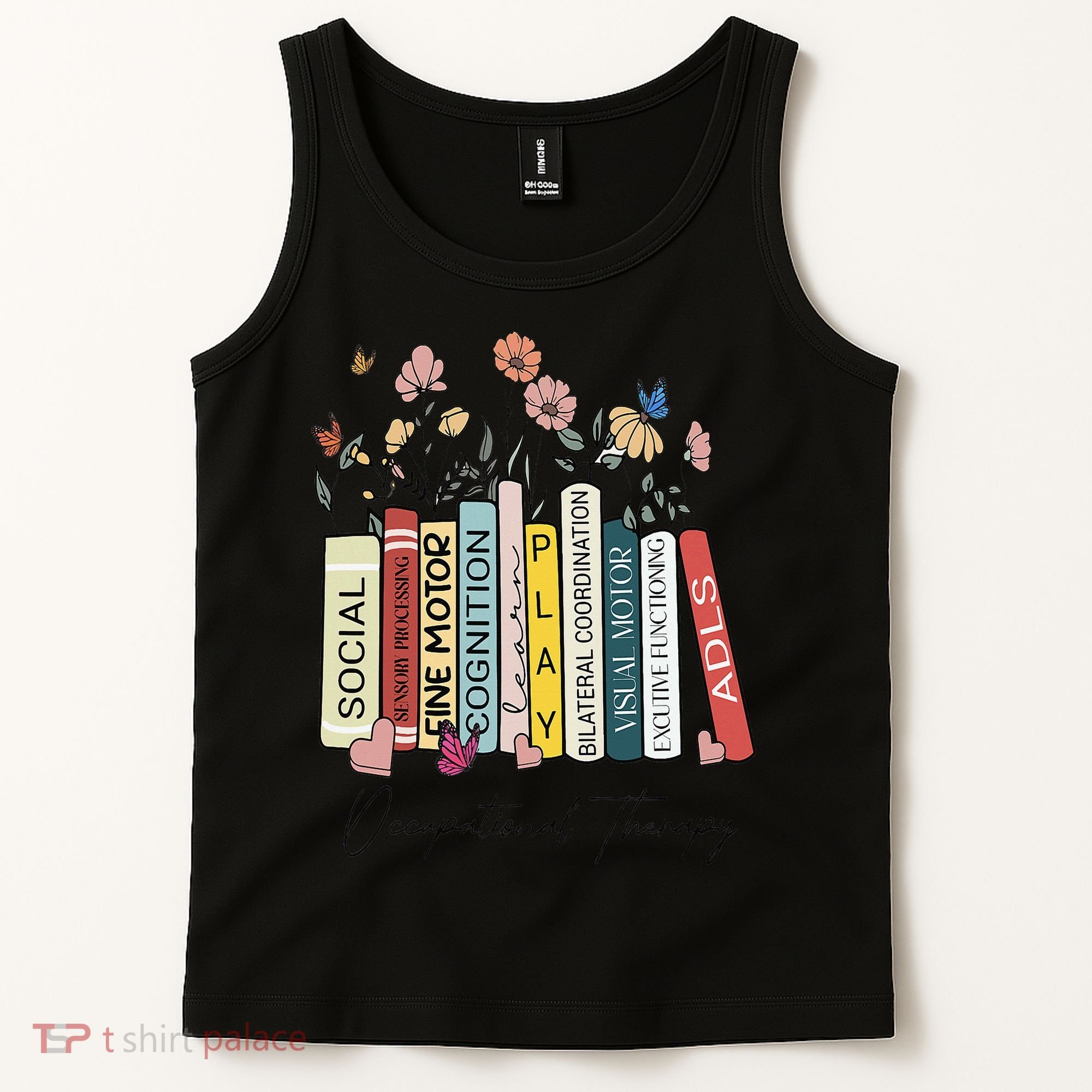 Occupational Therapy Wildflower Book OT Therapist Assistant Tank Top