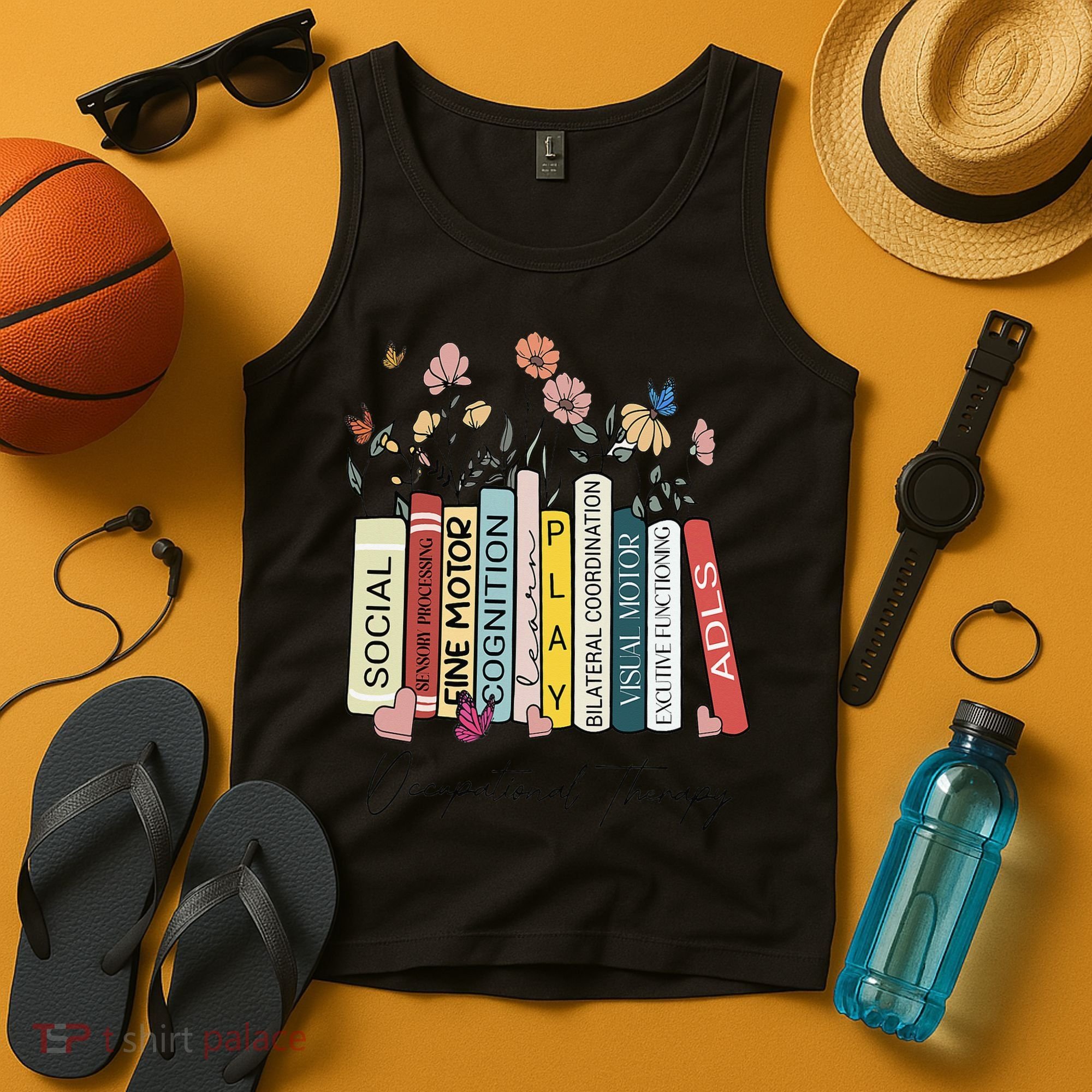 Occupational Therapy Wildflower Book OT Therapist Assistant Tank Top