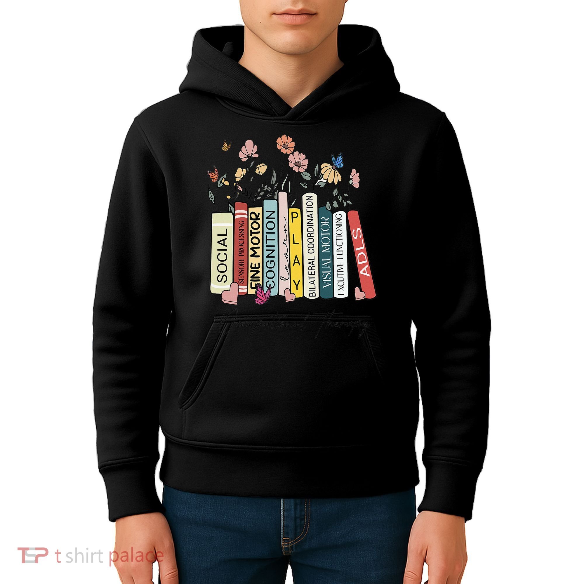 Occupational Therapy Wildflower Book OT Therapist Assistant Kids Hoodie