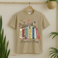Occupational Therapy Wildflower Book OT Therapist Assistant T-Shirt thumb 2