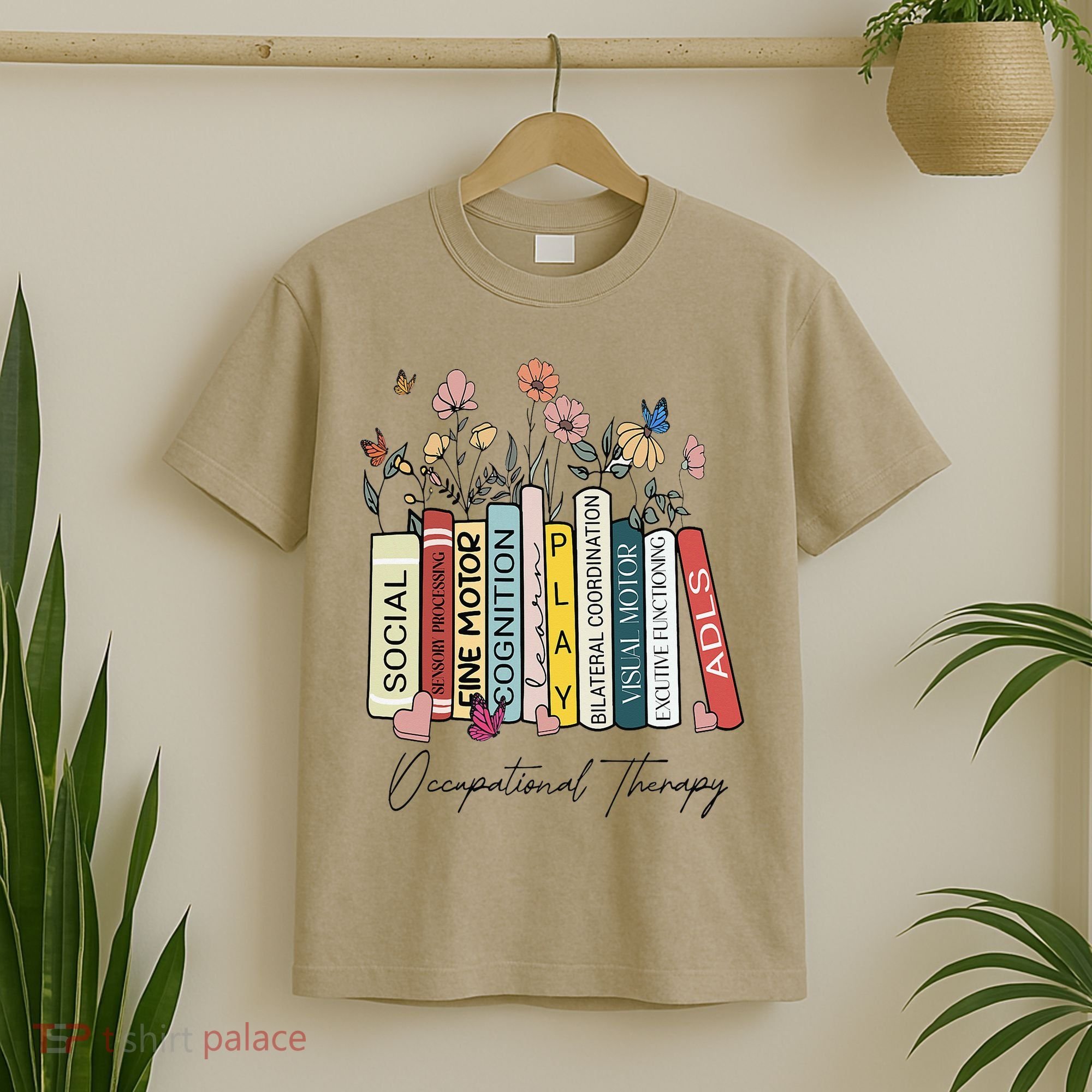 Occupational Therapy Wildflower Book OT Therapist Assistant T-Shirt