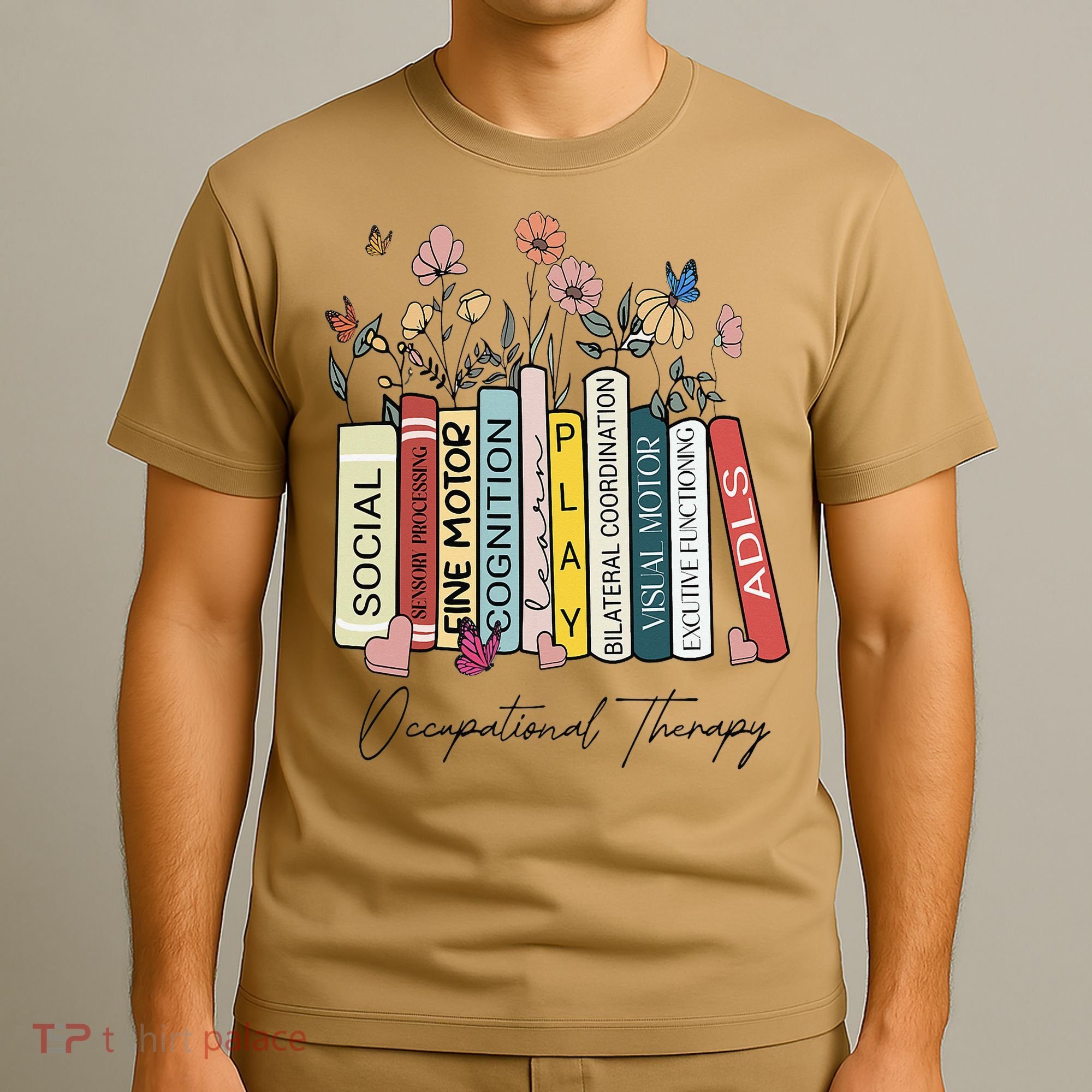 Occupational Therapy Wildflower Book OT Therapist Assistant T-Shirt