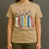 Occupational Therapy Wildflower Book OT Therapist Assistant T-Shirt thumb 4