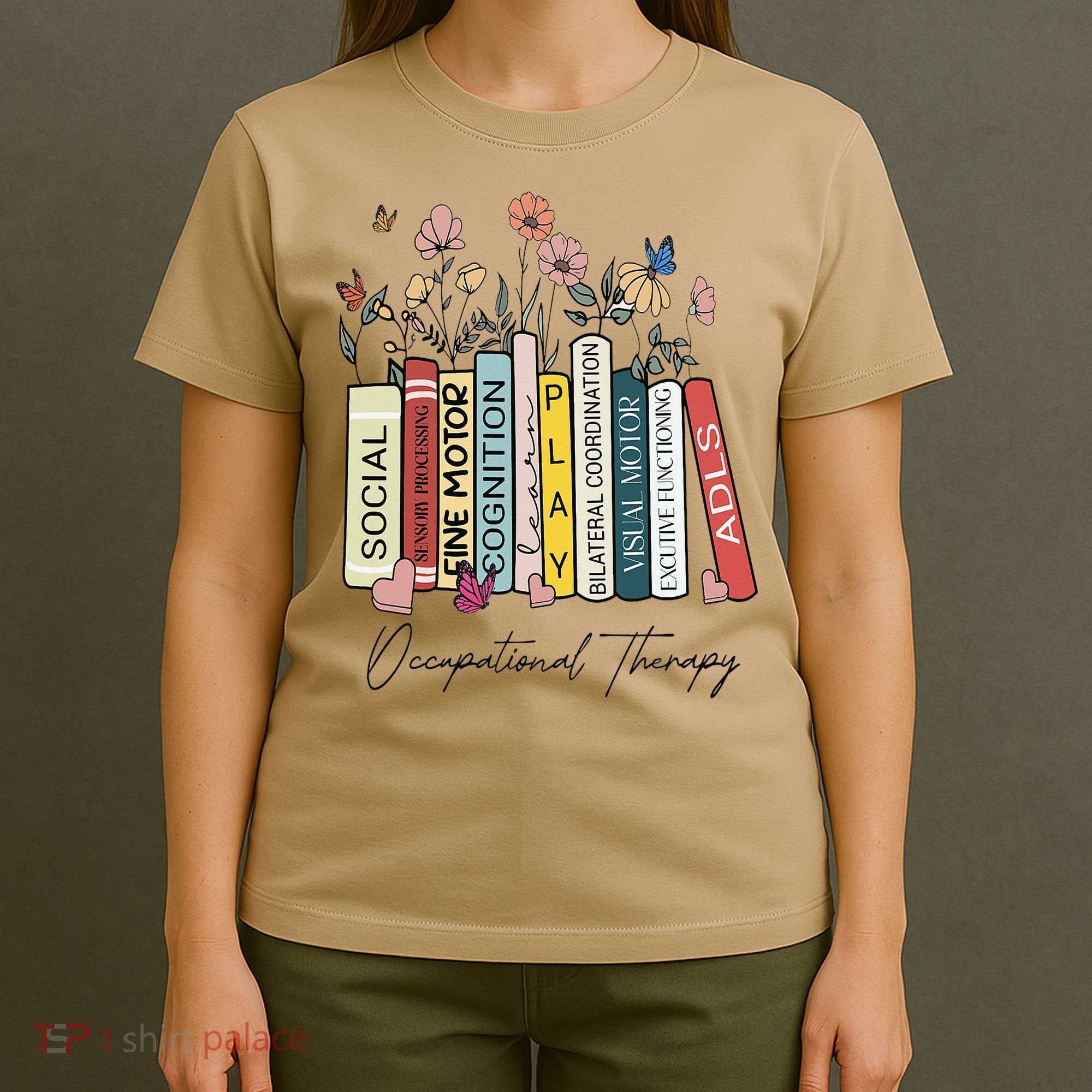 Occupational Therapy Wildflower Book OT Therapist Assistant T-Shirt