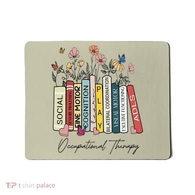 Occupational Therapy Wildflower Book OT Therapist Assistant Mousepad