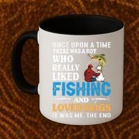 Once Upon A Time A Man Loved Fishing And Loved Dogs Coffee Mug thumb 2