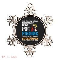 Once Upon A Time A Man Loved Fishing And Loved Dogs Ornament thumb 0