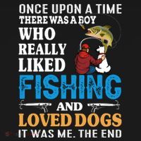 Once Upon A Time A Man Loved Fishing And Loved Dogs Ornament thumb 1