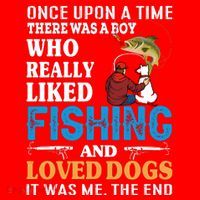 Once Upon A Time A Man Loved Fishing And Loved Dogs Santa Hat thumb 1