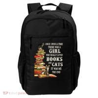 Once Upon A Time A Girl Really Loved Books And Cats Backpack thumb 0