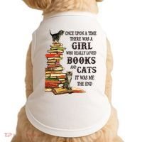 Once Upon A Time A Girl Really Loved Books And Cats Doggie Tank thumb 0
